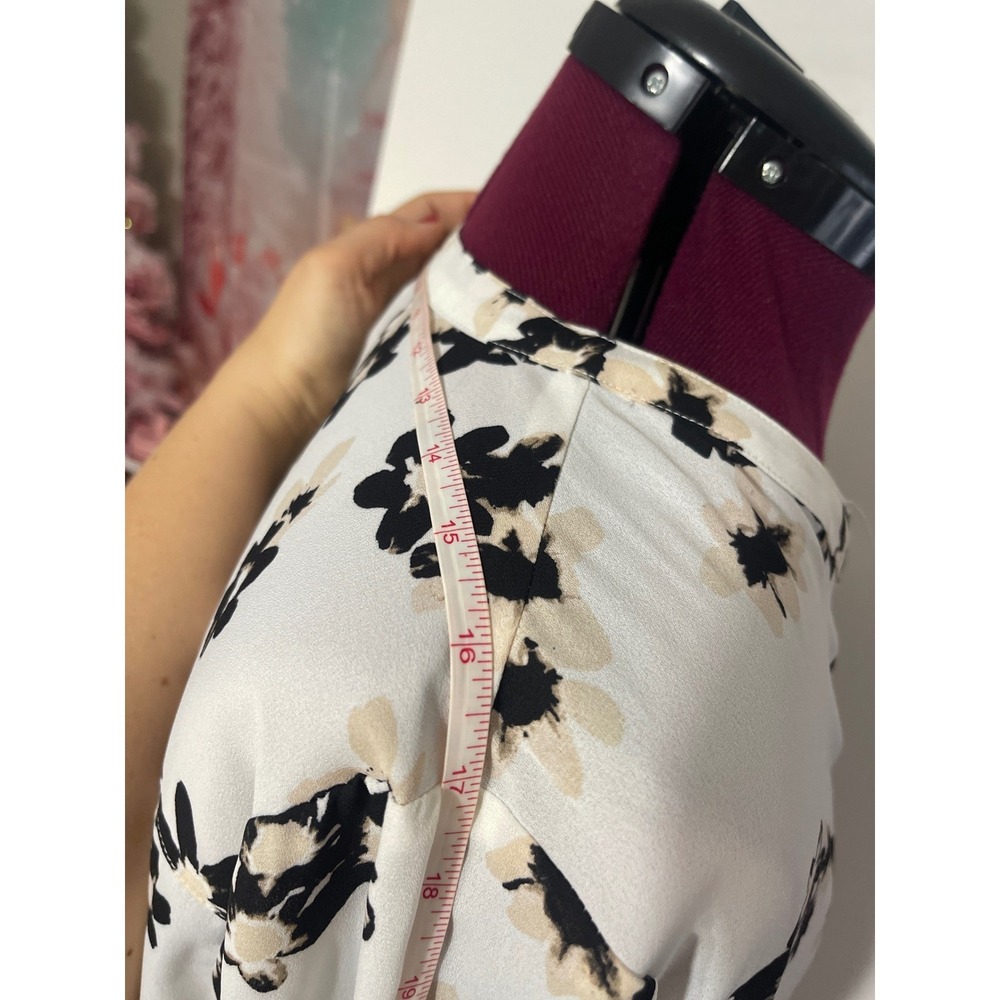 Ellen Tracy Floral Blouse Womens 1X NWT Split Neck 3/4 Sleeve ETWH63059T - Picture 6 of 7